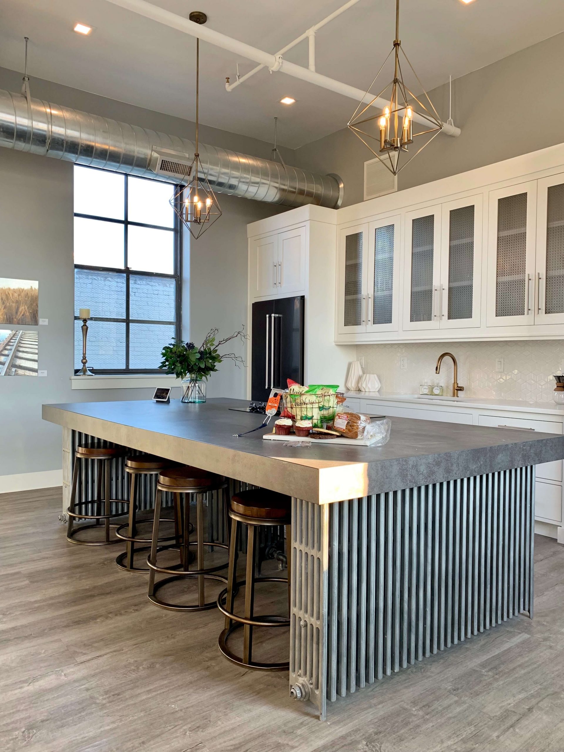 Industrial White Kitchen Cabinets